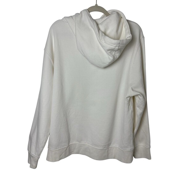 Topman Men's Cream Hoodie Sweatshirt Size XL Drawstring Front Pocket Cotton Poly - Picture 3 of 12